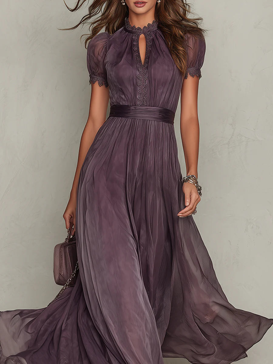 MARCO & BIANCA MILANO | ABITO MAXI VIOLA CON COLLO A FESSURA DONNA