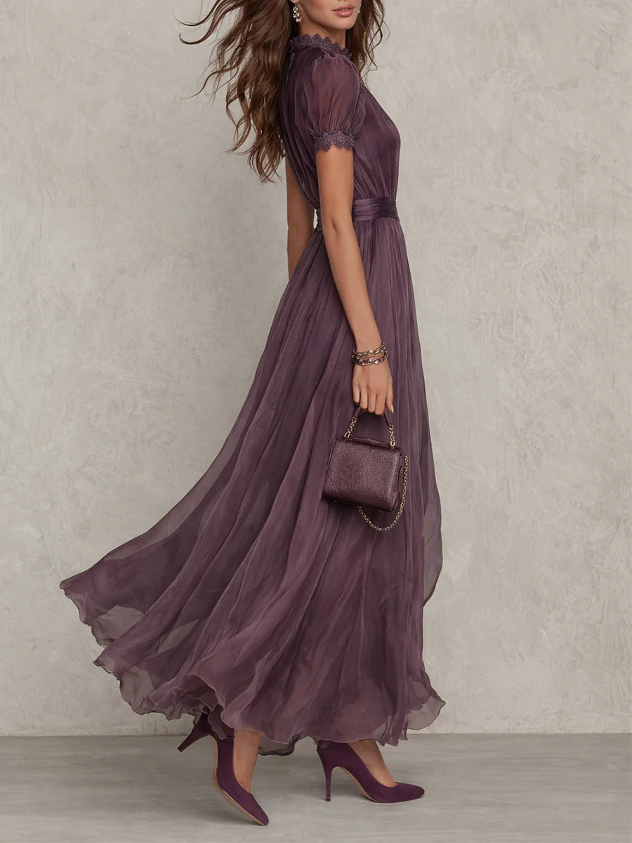 MARCO & BIANCA MILANO | ABITO MAXI VIOLA CON COLLO A FESSURA DONNA