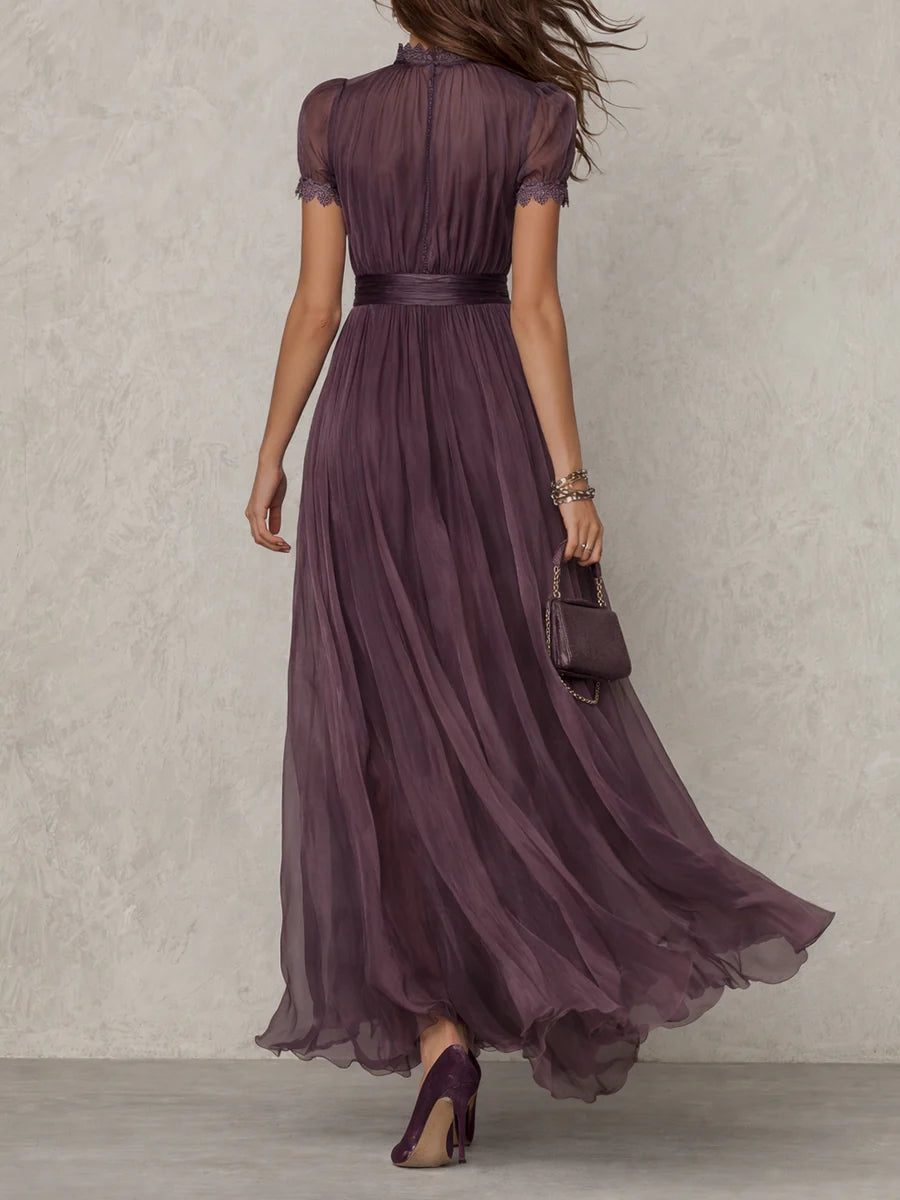 MARCO & BIANCA MILANO | ABITO MAXI VIOLA CON COLLO A FESSURA DONNA
