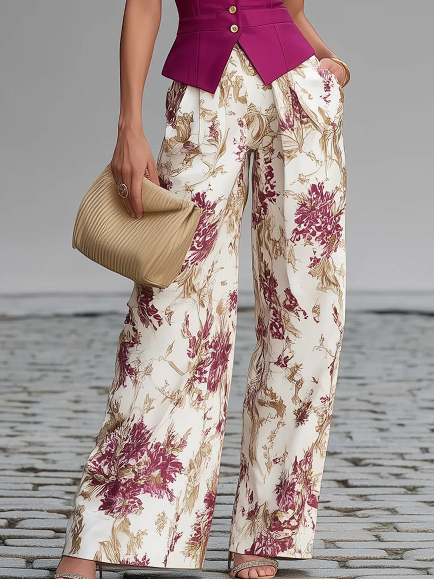 MARCO & BIANCA MILANO | COMPLETO ROSA FLOREALE DONNA