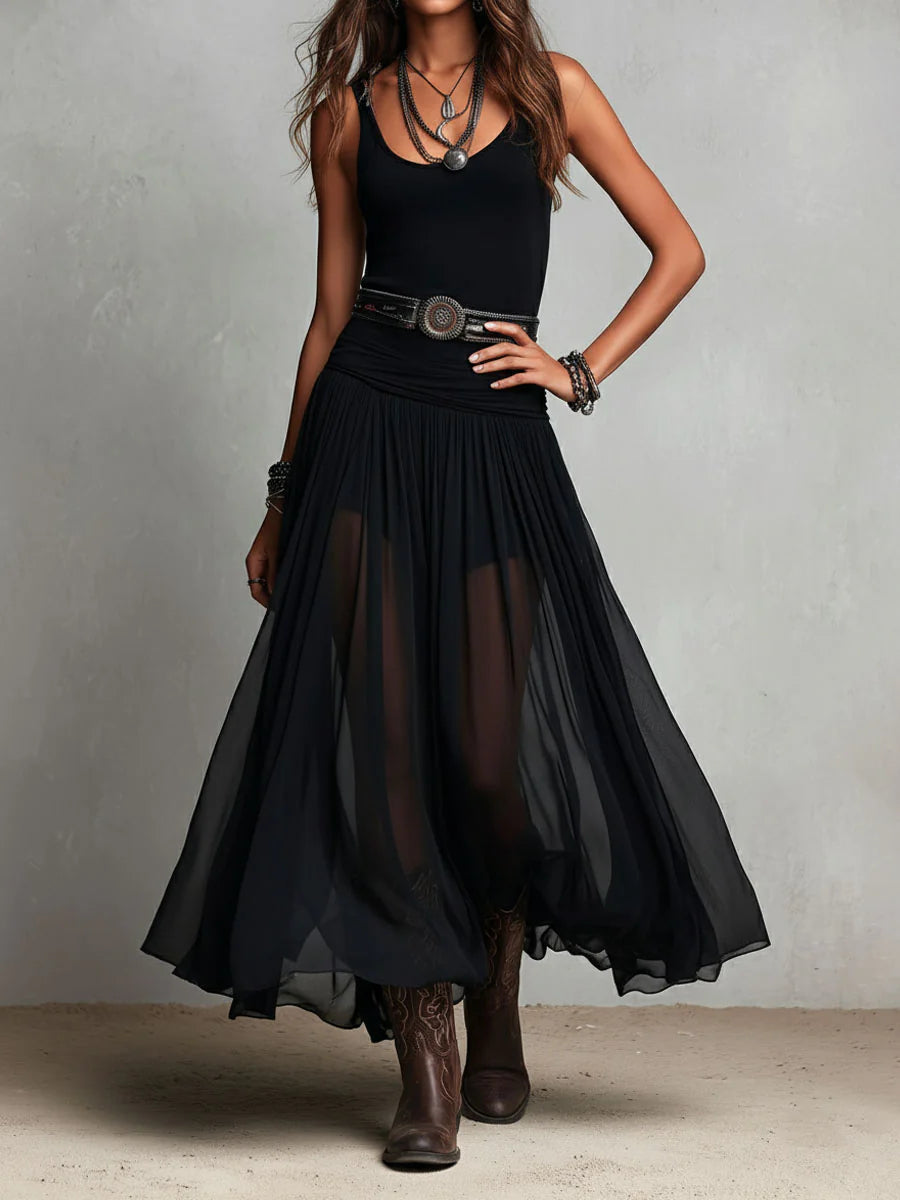 MARCO & BIANCA MILANO | COMPLETO NERO CON GONNA IN TULLE DONNA