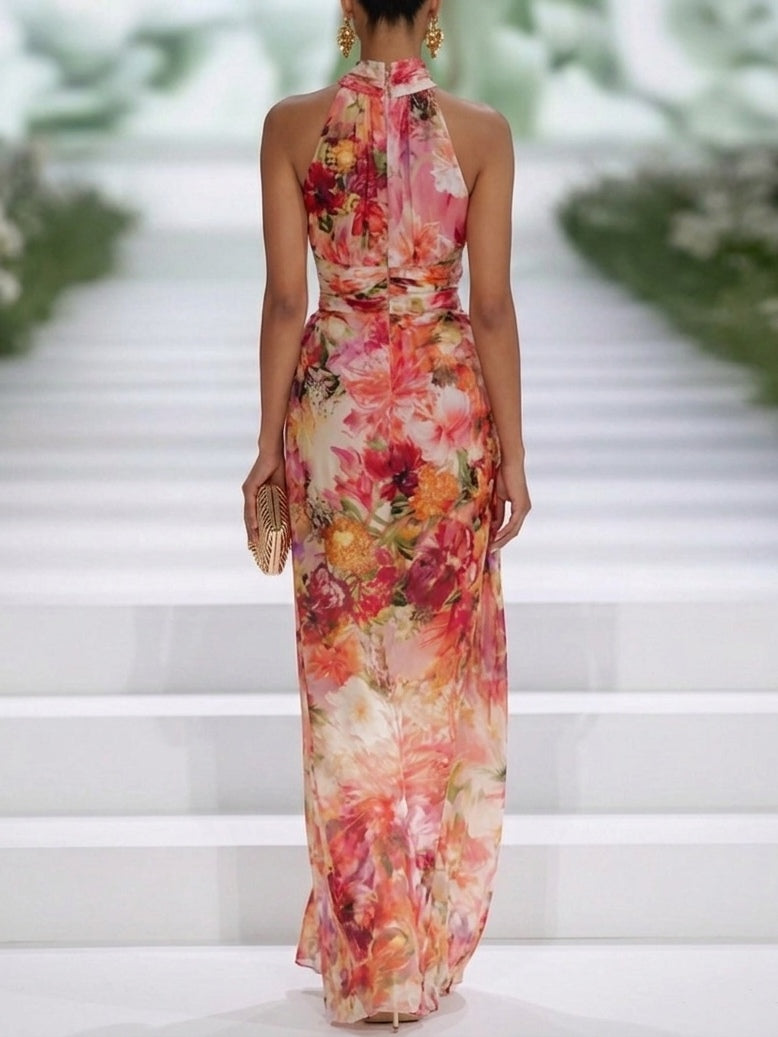 MARCO & BIANCA MILANO | ABITO MAXI IN CHIFFON ROSSO DONNA