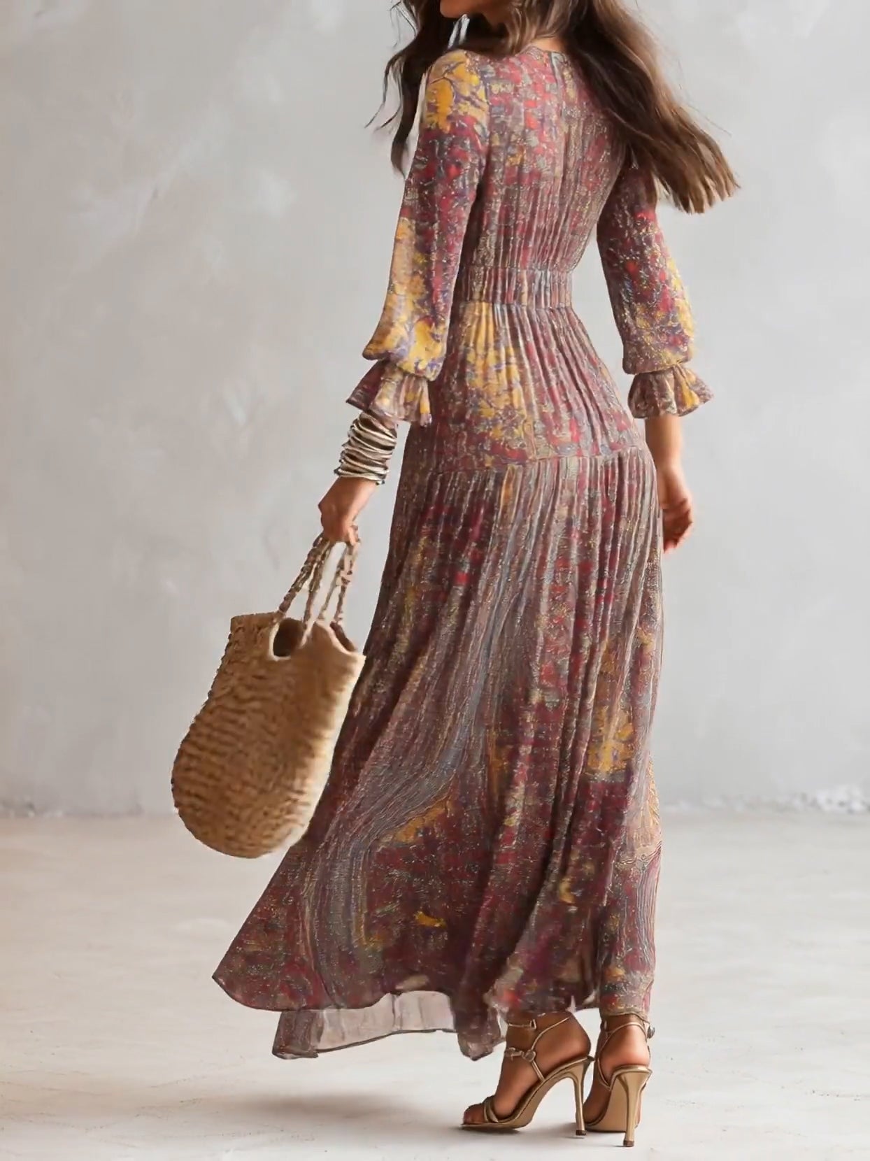 MARCO & BIANCA MILANO | ABITO MAXI IN CHIFFON PAISLEY DONNA