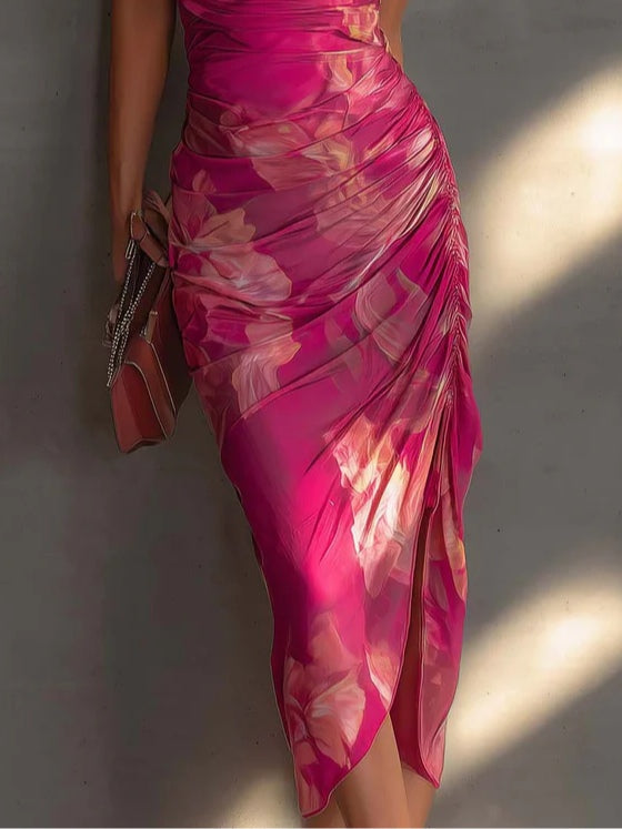 MARCO & BIANCA MILANO | ABITO BODYCON FUCSIA FLOREALE DONNA