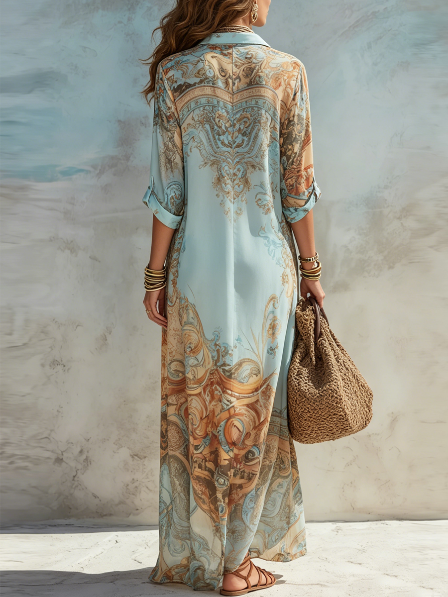 MARCO & BIANCA MILANO | LORNA ABITO CHEMISIER MEDITERRANEO DONNA