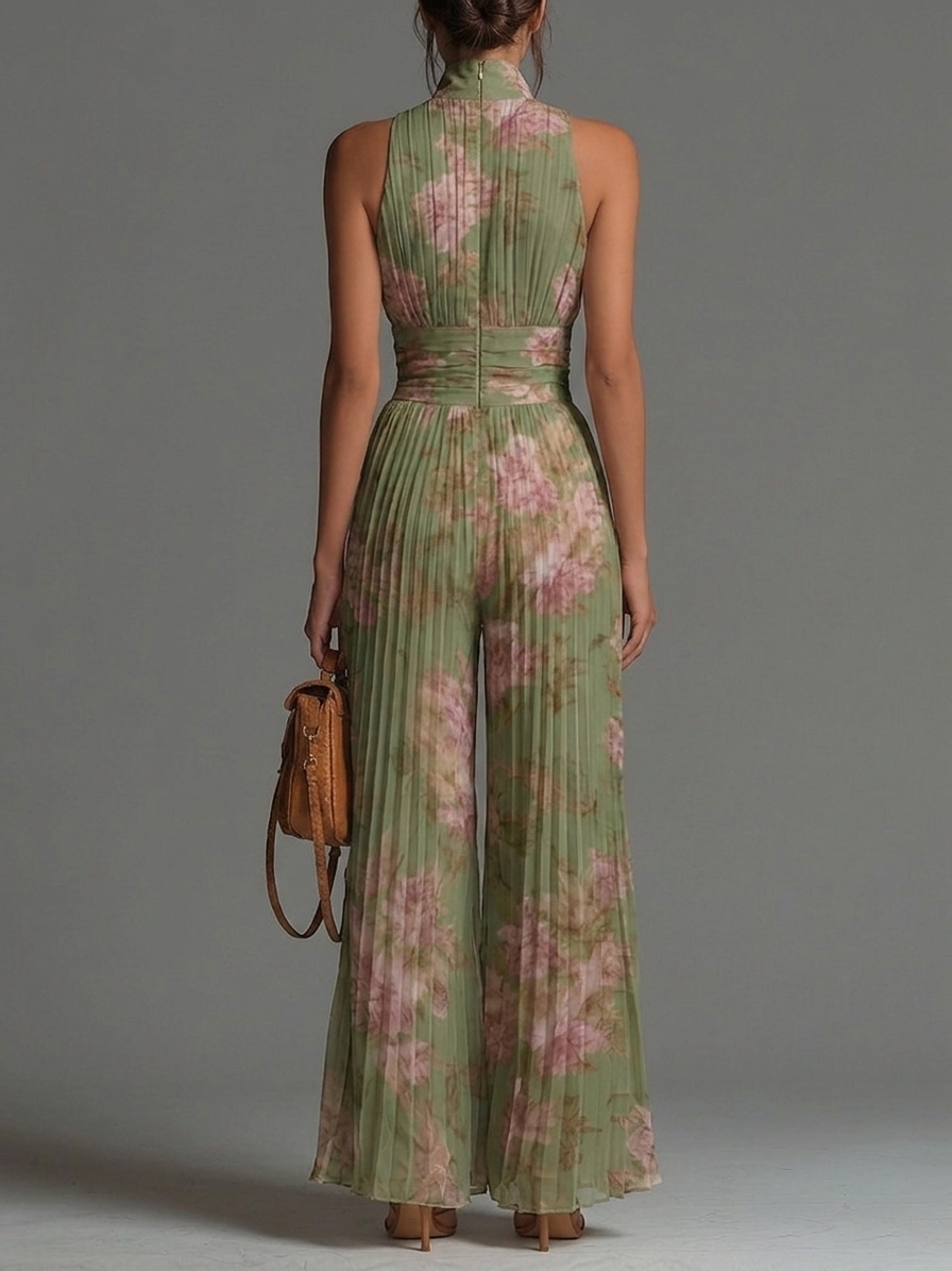 MARCO & BIANCA MILANO | TUTA IN CHIFFON VERDE FLOREALE DONNA