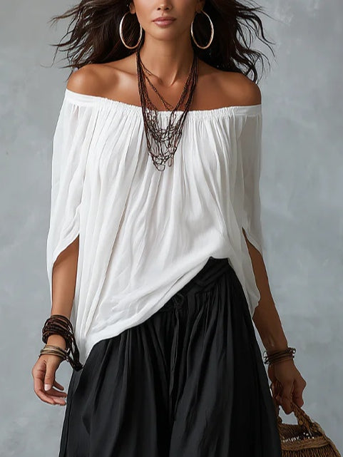 MARCO & BIANCA MILANO | COMPLETO TOP BIANCO E PANTALONI LANTERN DONNA