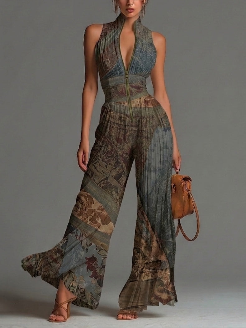 MARCO & BIANCA MILANO | TUTA IN CHIFFON STAMPA ETNICA BOHÉMIEN DONNA