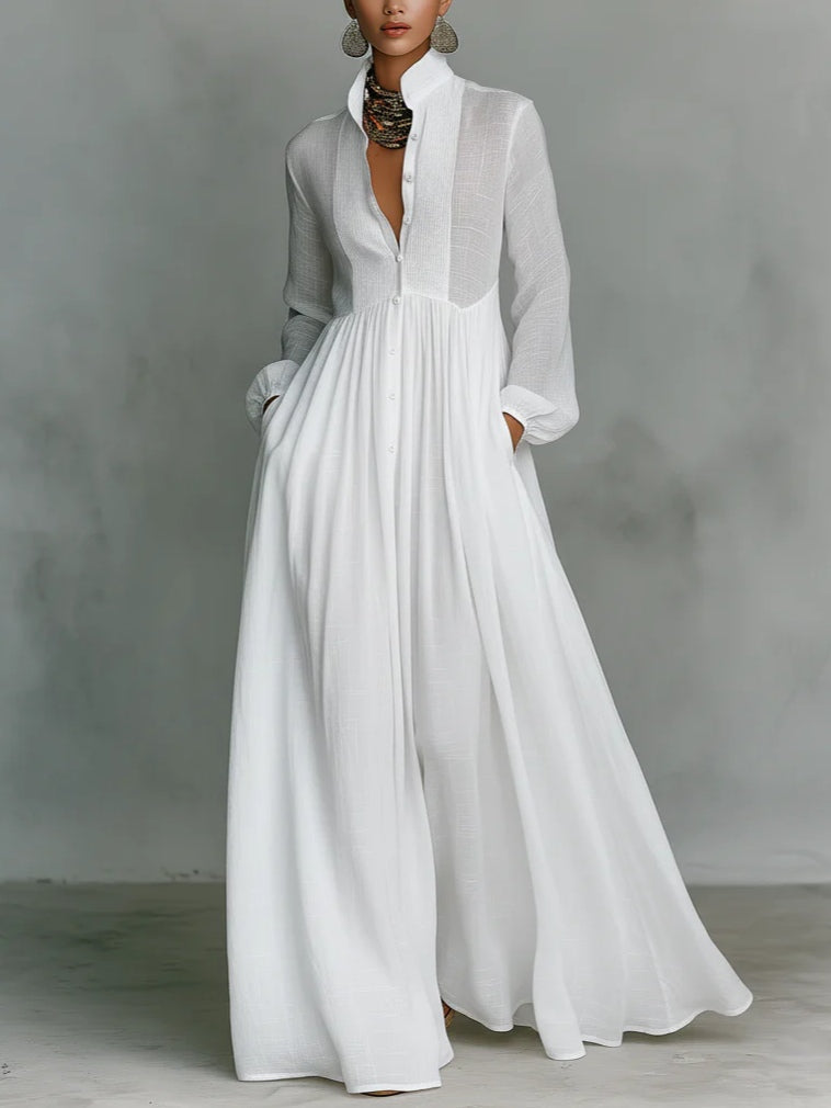MARCO & BIANCA MILANO | LÉONIE ABITO MAXI MINIMALISTA CON COLLO ALTO DONNA