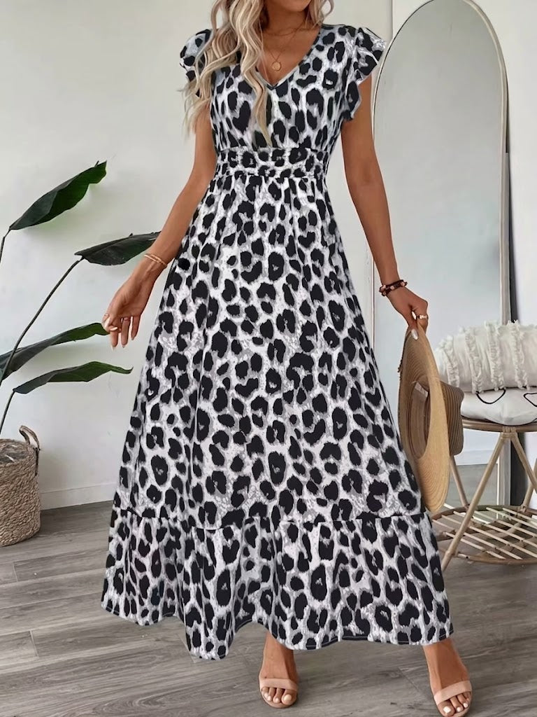 Candela | Abito maxi barocco con scollo a V