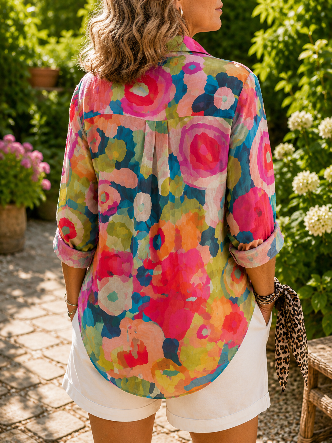 MARCO & BIANCA MILANO | BLUSA ARTISTICA VIBRANTE CON ABBOTTONATURA DONNA
