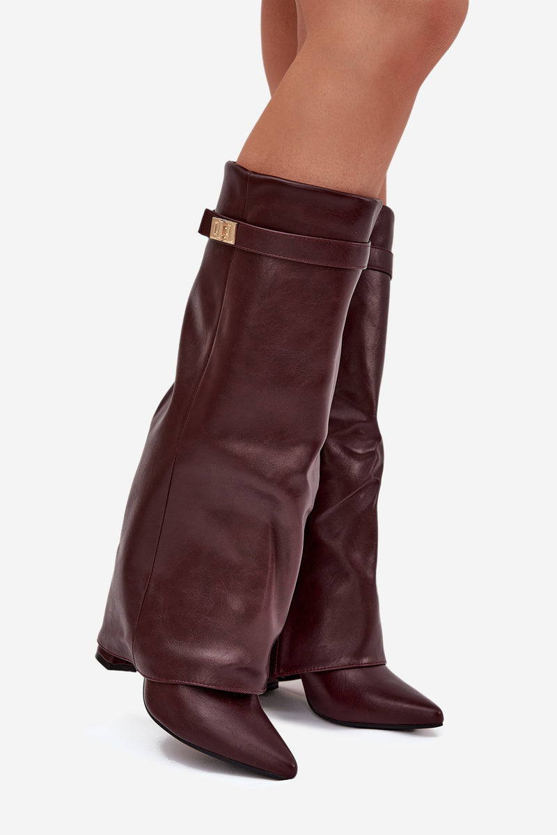 MARCO & BIANCA MILANO | STIVALI LAVISTA IN PELLE AL GINOCCHIO BORDEAUX DONNA
