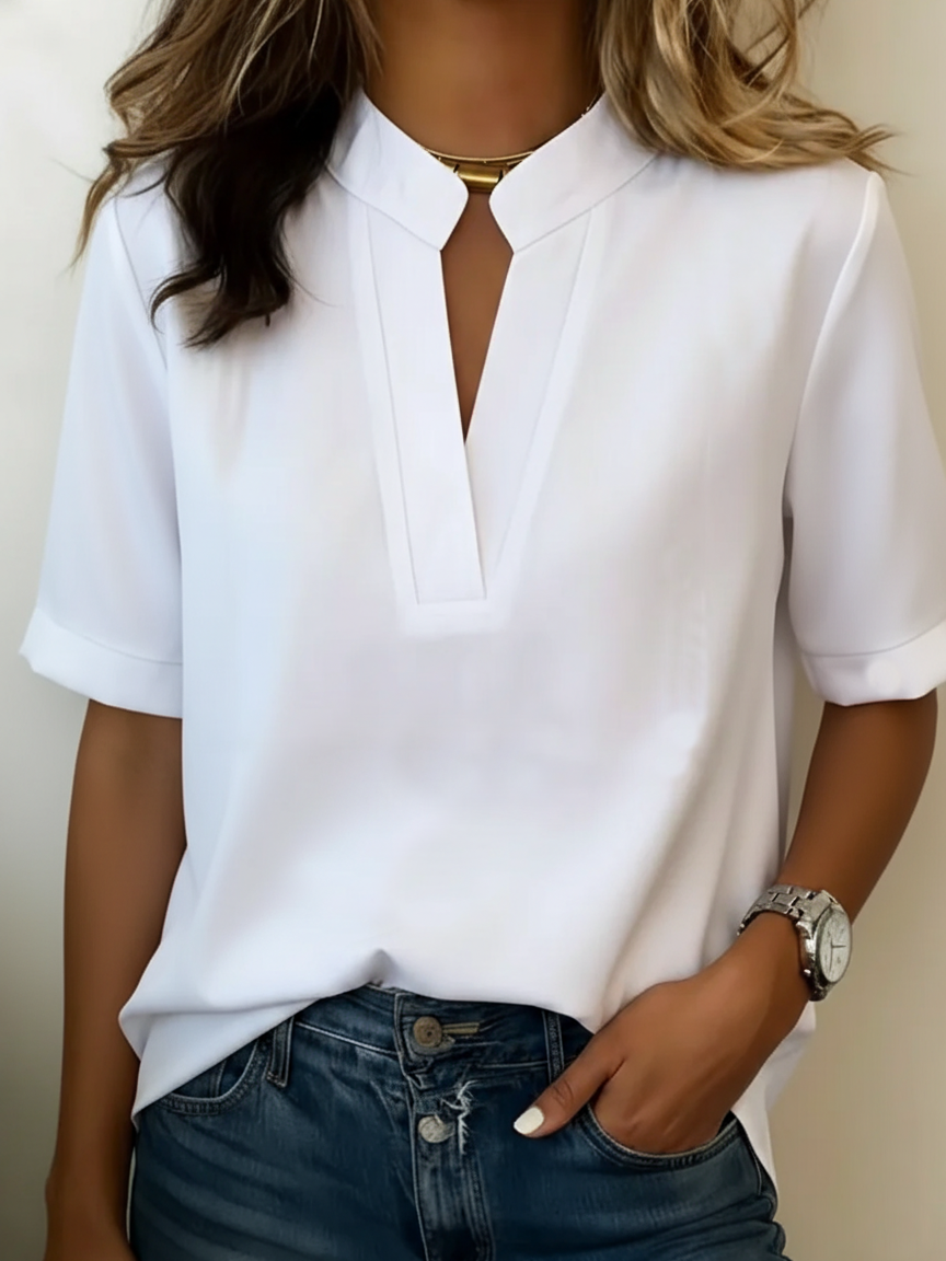 MARCO & BIANCA MILANO | BLUSA CHIC CON SCOLLO A V E DETTAGLIO DORATO DONNA