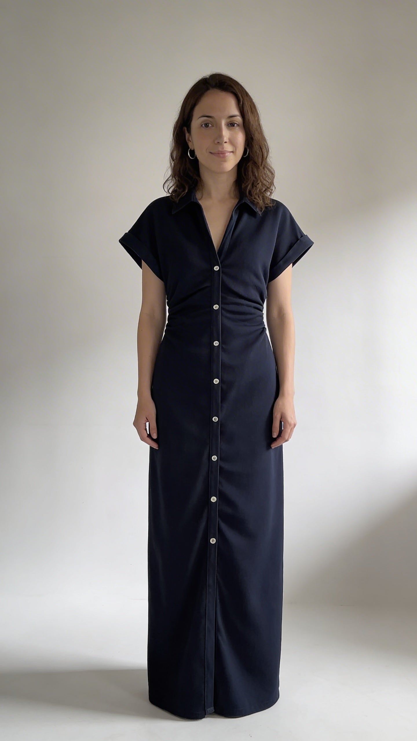 Denim | Abito midi con bottoni