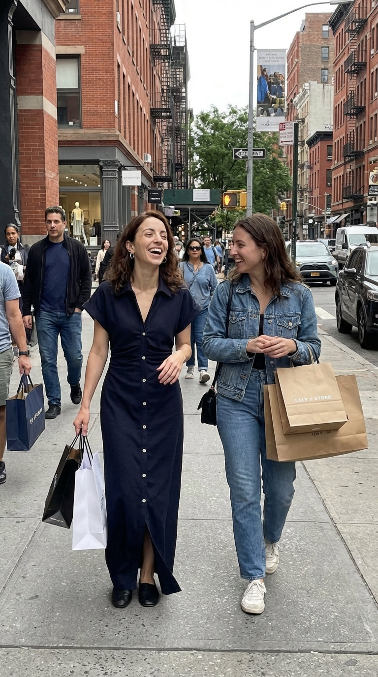 Denim | Abito midi con bottoni