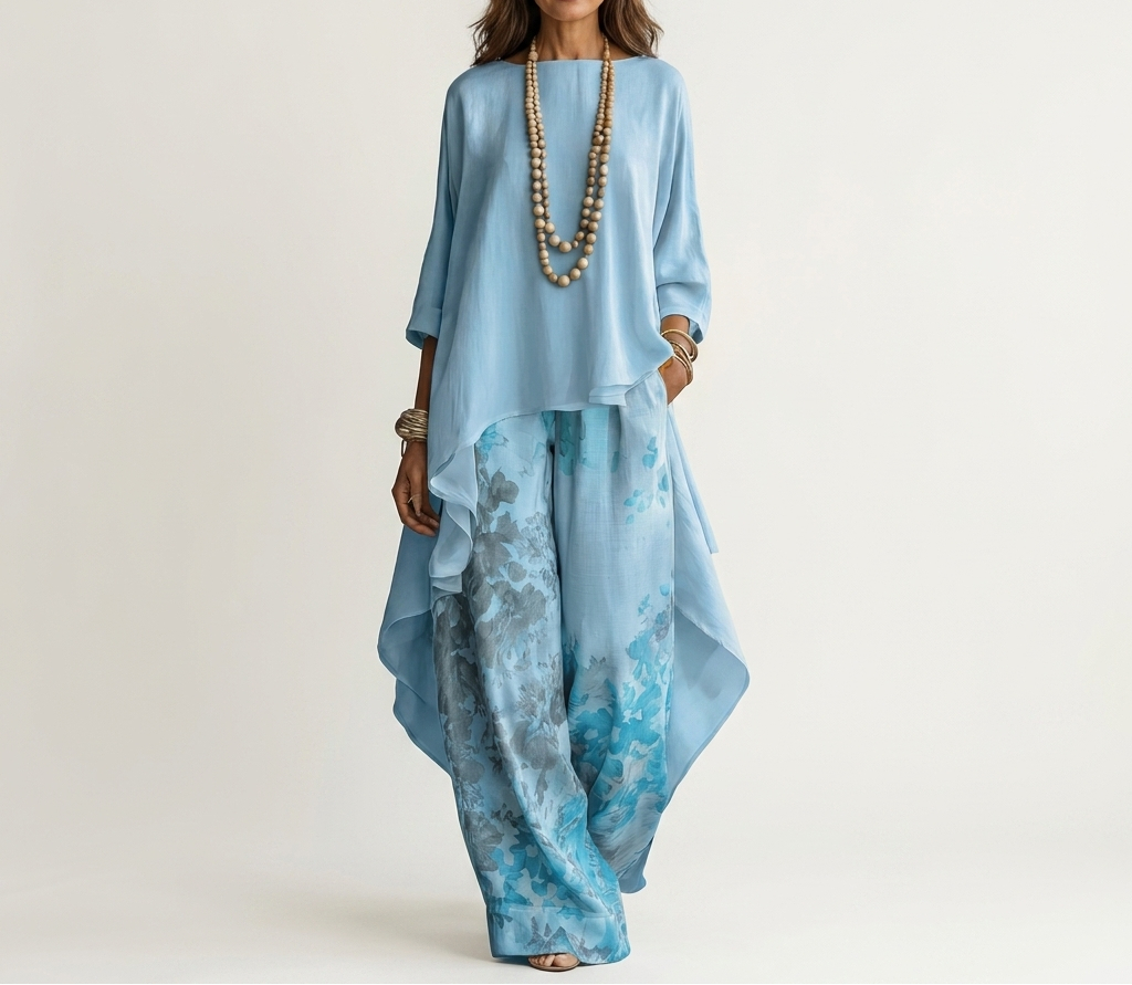 MARCO & BIANCA MILANO | COMPLETO KIMONO BIANCO E BLU NAVY DONNA