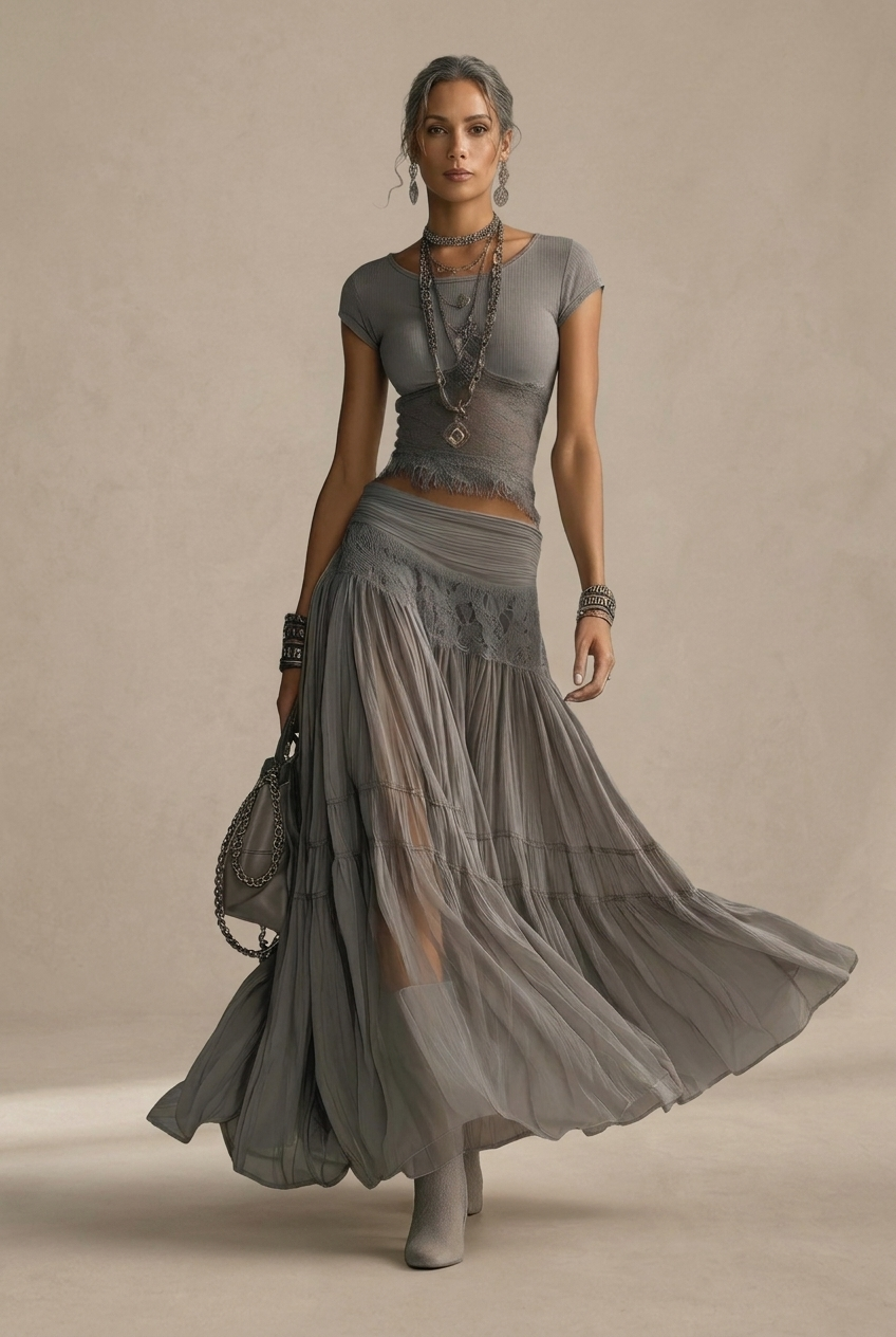 Elena | Completo gonna maxi e top