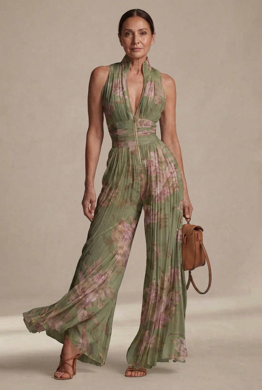 MARCO & BIANCA MILANO | INÉS TUTA PLISSETTATA IN CHIFFON FLOREALE DONNA