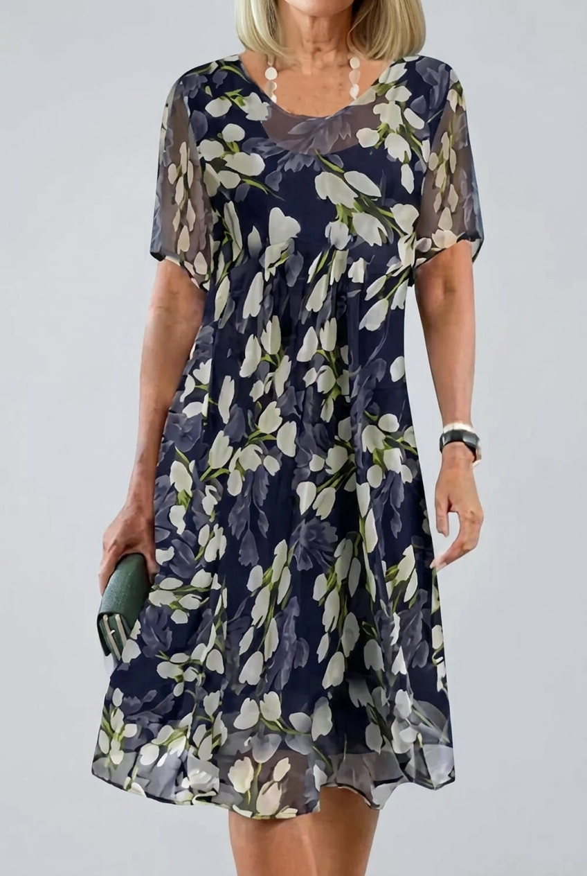 Elisa | Elegante abito in chiffon floreale