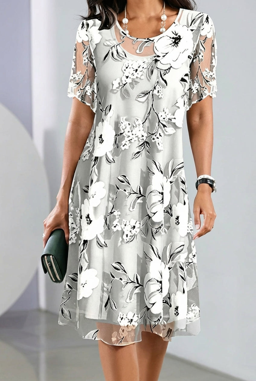 Elisa | Elegante abito in chiffon floreale