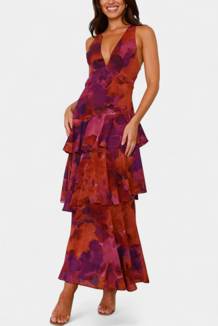 Domenica | Abito in chiffon con scollo a V