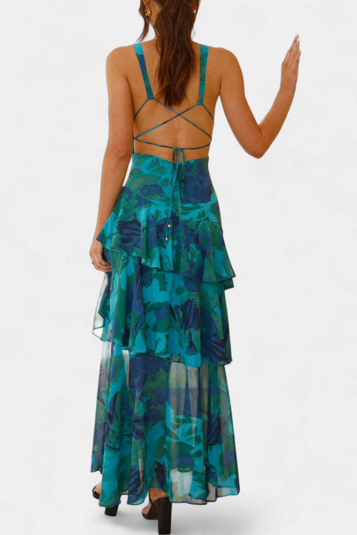 Domenica | Abito in chiffon con scollo a V