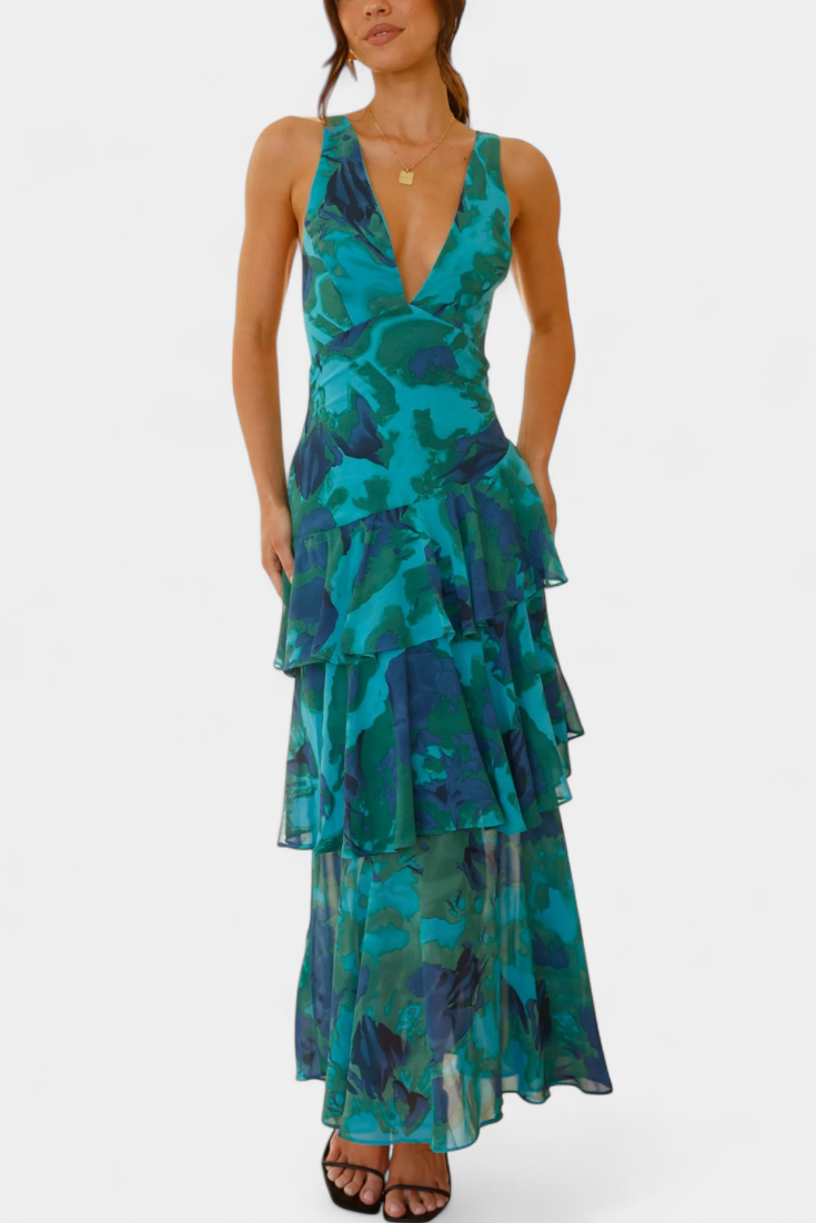 Domenica | Abito in chiffon con scollo a V