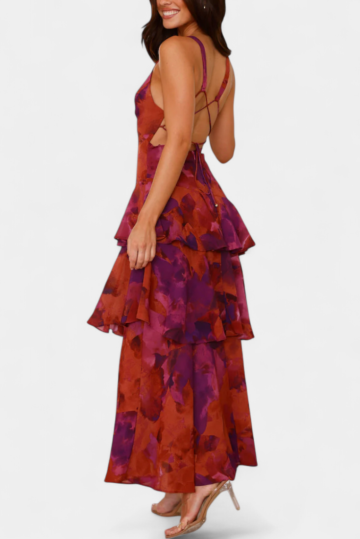 Domenica | Abito in chiffon con scollo a V