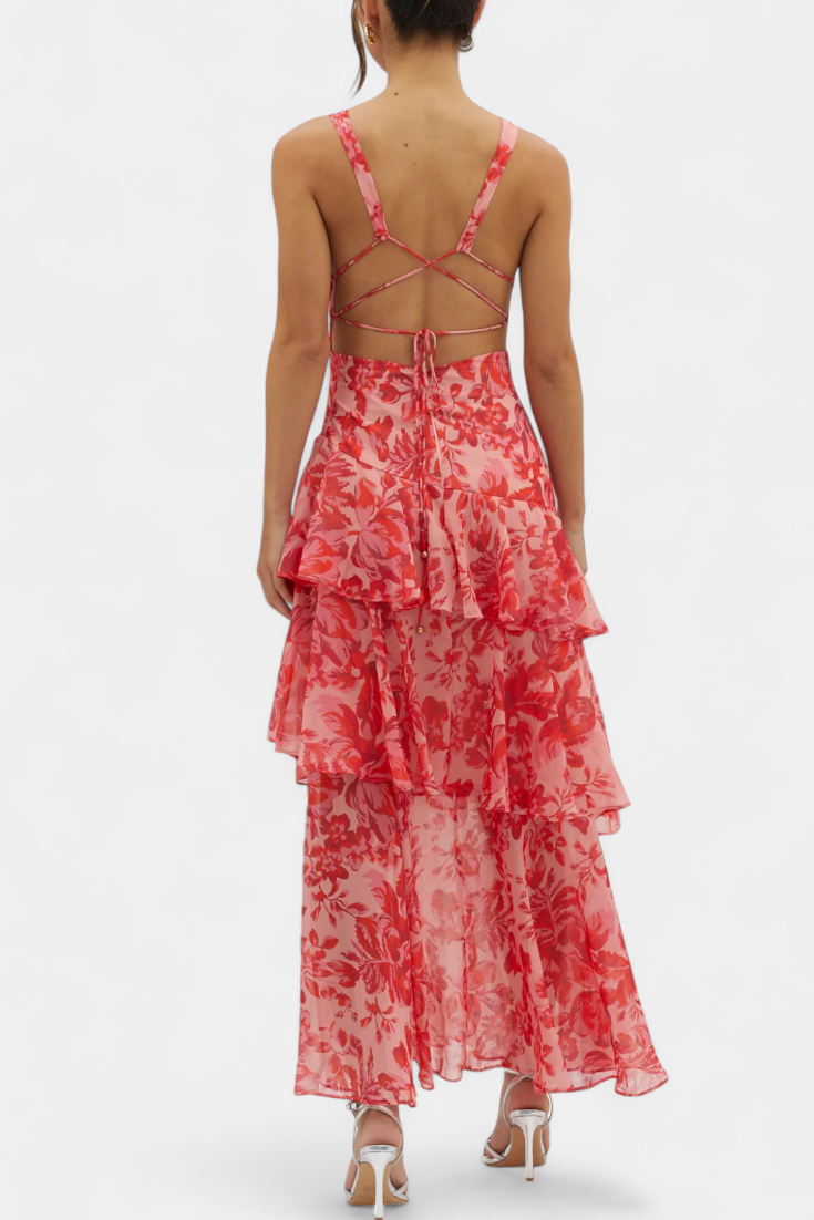 Domenica | Abito in chiffon con scollo a V