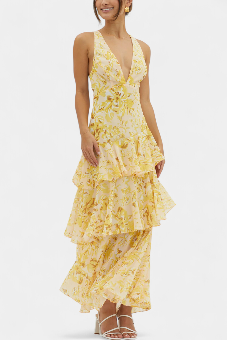 Domenica | Abito in chiffon con scollo a V