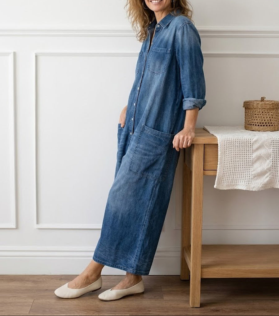 MARCO & BIANCA MILANO | DIANA TUTA IN DENIM VINTAGE CON BOTTONI DONNA