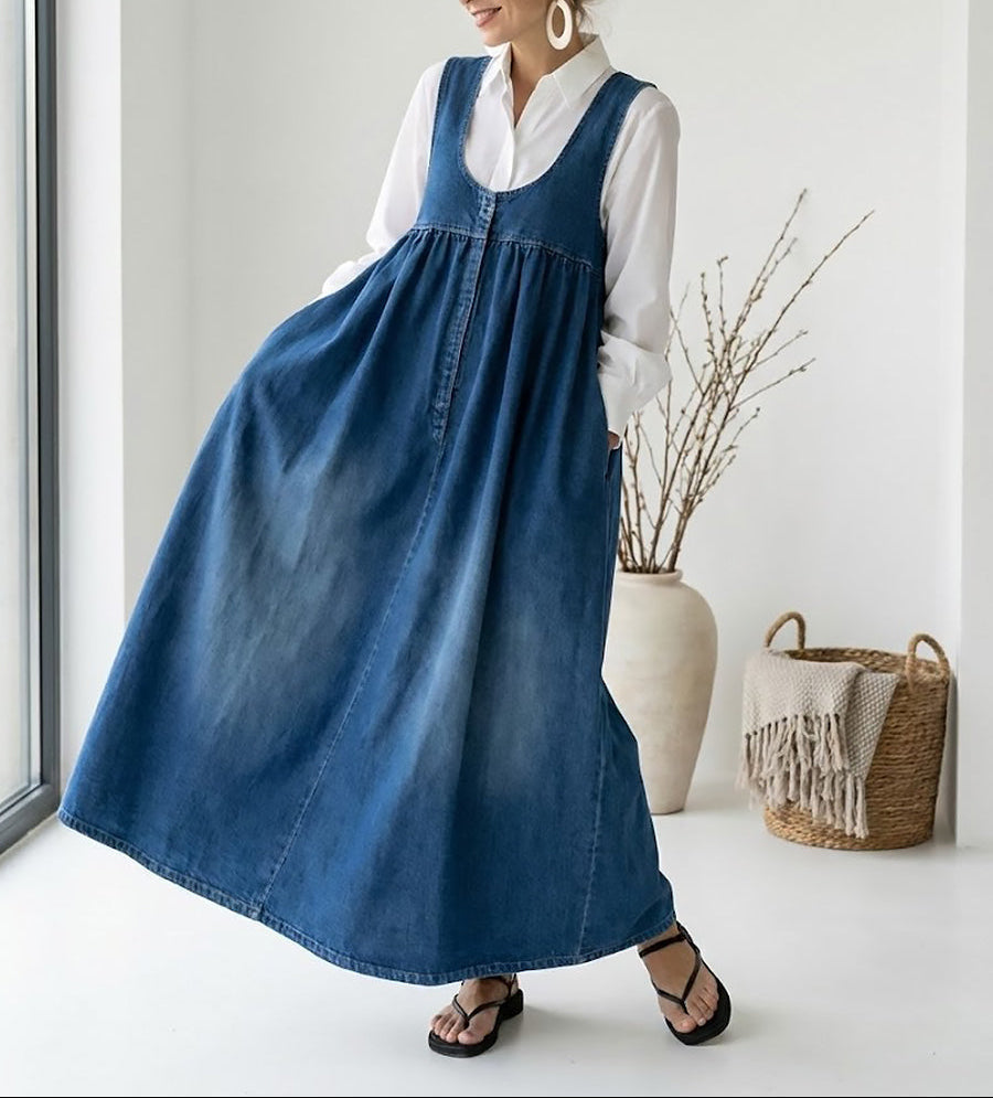 MARCO & BIANCA MILANO | KAREN VESTITO LUNGO IN DENIM VINTAGE DONNA