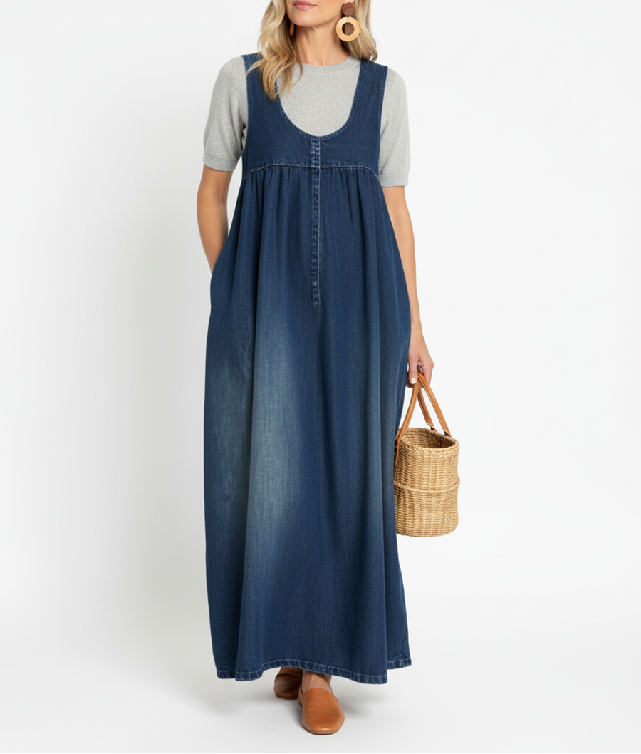 MARCO & BIANCA MILANO | KAREN VESTITO LUNGO IN DENIM VINTAGE DONNA