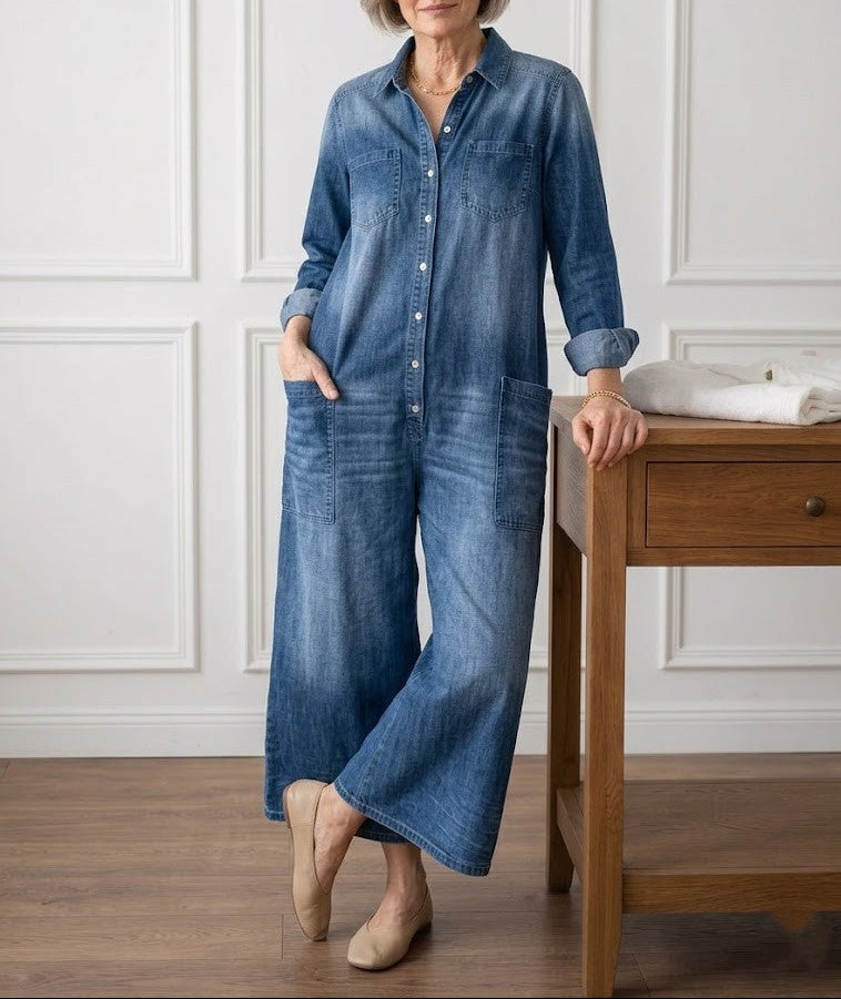 MARCO & BIANCA MILANO | DIANA TUTA IN DENIM VINTAGE CON BOTTONI DONNA